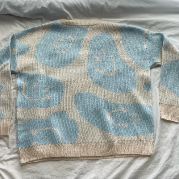 Altar’d State Smiley Sweater Baby Blue - Picture 4 of 7